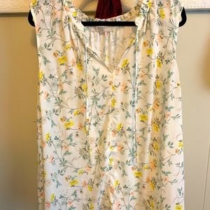 Loft dressy tank with floral print and ties